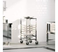 vidaXL Tray Trolley with 6 GN Containers 39x55x87 cm Stainless Steel