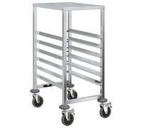vidaXL Tray Trolley with 6 GN Containers 39x55x87 cm Stainless Steel tray rack