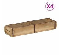 vidaXL Tray with Storage 4 pcs Brown 57 x 15 x 9 cm Solid Reclaim Wood