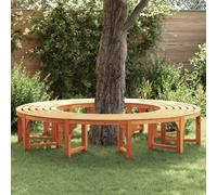 vidaXL Tree Bench 2 pcs Natural 160 x 80 x 45cm Solid Eucalyptus Wood