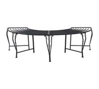 vidaXL Tree Bench 4-Seater 160 x 80 x 44 cm Steel Black Half-round