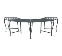 VidaXL Tree Bench 4-Seater 160 X 80 X 44 Cm Steel Silver Grey