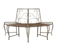 vidaXL Tree Bench 4-Seater 160 x 80 x 89 cm Steel Antique Brown