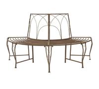 vidaXL Tree Bench 4-Seater 160 x 80 x 89 cm Steel Antique Brown
