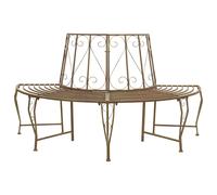 vidaXL Tree Bench 4-Seater 160 x 80 x 89 cm Steel Antique Brown