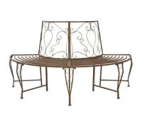 vidaXL Tree Bench 4-Seater 160 x 80 x 89 cm Steel Antique Brown