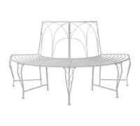 vidaXL Tree Bench 4-Seater 160 x 80 x 89 cm Steel Antique White