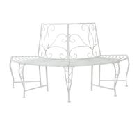 vidaXL Tree Bench 4-Seater 160 x 80 x 89 cm Steel Antique White