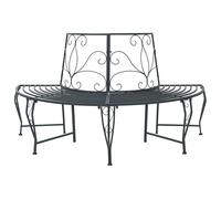 VidaXL Tree Bench 4-Seater 160 X 80 X 89 Cm Steel Silver Grey