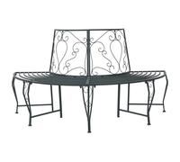 VidaXL Tree Bench 4-Seater 160 X 80 X 89 Cm Steel Silver Grey
