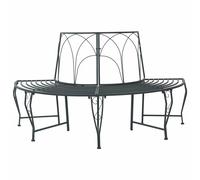 VidaXL Tree Bench 4-Seater 160 X 80 X 89 Cm Steel Silver Grey