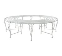 vidaXL Tree Bench 8-Seater Ø 160 x 44 cm Steel Antique White Round