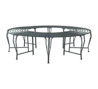 VidaXL Tree Bench 8-Seater Dia 160 X 44 Cm Steel Silver Grey Round