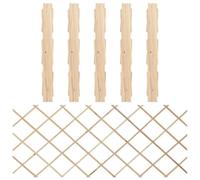 vidaXL Trellis Fences, Set of 5, Solid Firwood, Brown, Expandable Design, Suitable for Any Garden Size, No Assembly Required, 180x80 cm