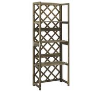Vidaxl Trellis With Shelves Grey 55X30X140 Cm Solid Fir Wood