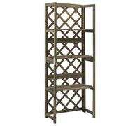 Vidaxl Trellis With Shelves Grey 55X30X140 Cm Solid Fir Wood