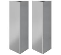 vidaXL Triangular Garden Planters - Set of 2 Galvanized Steel Flower Pot Holders for Garden, Patio, Balcony - 30x26x75 cm Each