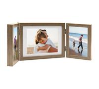 Vidaxl Trifold Photo Frame Collage Light Brown 22X15 Cm+2X