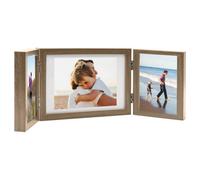 Vidaxl Trifold Photo Frame Collage Light Brown 28X18 Cm+2X