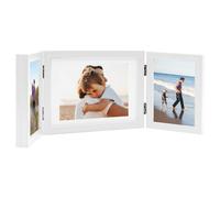vidaXL Trifold Photo Frame Collage White Indoor Decor Hinged Picture Frame