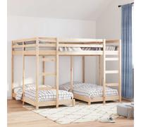 vidaXL Triple Bunk Bed Frame Brown 160 x 200 cm Solid Pine Wood