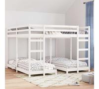 Triple Bunk Bed Frame Solid Pine Wood Bedroom Furniture Modern Design vidaXL