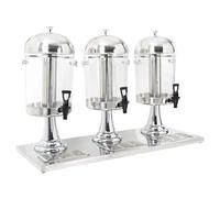vidaXL Triple Juice Dispenser Stainless Steel 3x8 L Drink Serving Pitcher