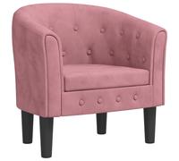 vidaXL Tub Chair Office Single Sofa Lounge Accent Chair Armchair Pink Velvet