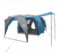 vidaXL Tunnel Tent Blue 382 x 262 x 214 cm, Family Tents for Camping, Modern, Waterproof, Spacious, Ventilated with Mesh Window, Made of Durable Polyester