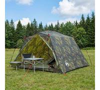 vidaXL Tunnel Tent Camouflage 4-Person 185T Polyester with PU Coating
