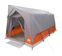 vidaXL Tunnel Tent Grey and Orange 8-Person Polyester and Steel