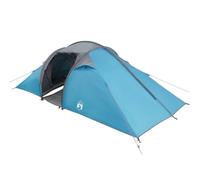 vidaXL tunnel tent outdoor 4 person waterproof fire retardant easy set up black blue camping equipment hiking shelter travel summer season portable foldable