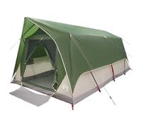 vidaXL Tunnel Tent with Roof Green 10-Person Polyester and Steel
