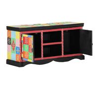 vidaXL TV Cabinet Multicolour 100 x 35 x 50 cm Solid Mango Wood, Modern Mango Wo
