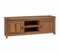 vidaXL TV cabinet 110 x 30 x 40 cm Beige Solid Teak Wood, Living Room, Rectangul