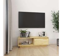 vidaXL TV Cabinet 110x30x33.5 cm Solid Pinewood UK HOT