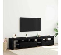 vidaXL TV Cabinet 2 pcs Black Oak 200 x 36.5 x 40 cm Engineered Wood
