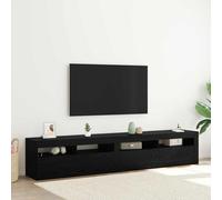 vidaXL TV Cabinet 2 pcs Black Oak 210 x 35 x 40 cm Engineered Wood