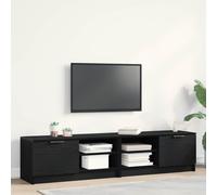 vidaXL TV Cabinet 2 pcs Black Oak 80 x 35 x 36.5 cm Engineered Wood
