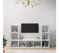 vidaXL 7 Piece TV Cabinet Set White Engineered Wood, White