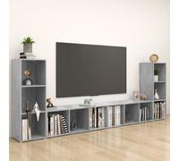 vidaXL TV Cabinets 4 pcs Concrete Grey 107x35x37 cm Engineered Wood, Grey