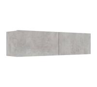 vidaXL TV Cabinet 801494 Concrete Grey Engineered Wood Wall-Mounted TV Unit with Two Drop-Down Doors, 120x30x30 cm