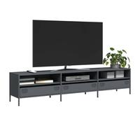 vidaXL TV Cabinet Anthracite 202x39x43.5 cm Cold-rolled Steel - Black, Black