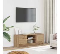 vidaXL tv cabinet - artisan oak - engineered wood - 102x30x37.5 cm with doors - modern unit for living/bedroom storage