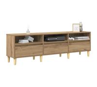 vidaXL TV Cabinet Artisan Oak 150 x 30 x 45 cm Engineered Wood, Living Room, Rectangular Rustic Media Stand, Durable Cabinet with Ample Storage, Stylish Design and Tapered Legs