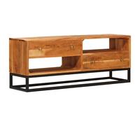vidaXL TV Cabinet Beige 110 x 30 x 44 cm Solid Acacia Wood, Acacia Wood, Rectang