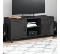 vidaXL TV Cabinet TV Stand Entertainment Centre Media TV Unit Black Steel