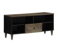 vidaXL TV Cabinet Black 100x33x46 cm Solid Wood Mango, tv stand, tv sideboard, h