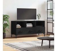 vidaXL TV Cabinet Black 102x36x50 cm Engineered Wood 04 UK HOT