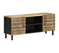 vidaXL TV Cabinet TV Stand TV Unit Media Cabinet Black Solid Rough Wood Mango
